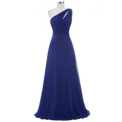 Blue Bridesmaid Dresses,one Shoulder Bridesmaid..