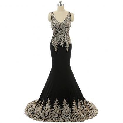 Black Prom Dresses,arabic Evening Dresses,mermaid..