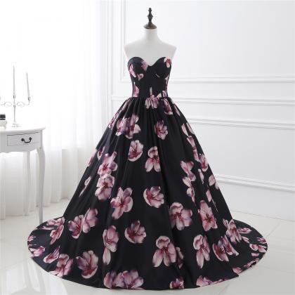 Floral Prom Dresses,sweetheart Evening..