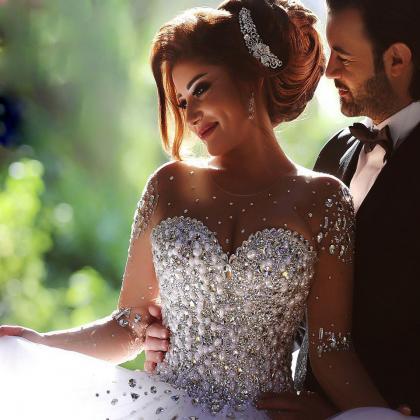 Elegant Ball Gown Wedding Dresses,arabic Wedding..