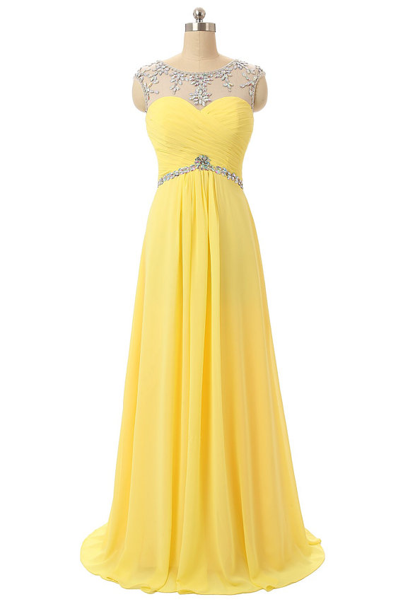 Yellow Prom Dresses,beaded Prom Dresses 2018,formal Dresses,evening ...