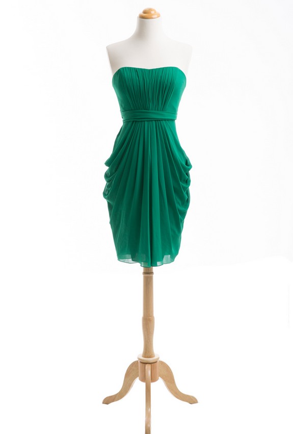 Real Photos Short Bridesmaid Dresses Green Bridesmaids Dress