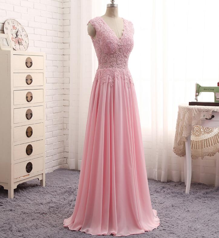 Blush Pink Prom Dresses,v Neck Prom Dress,lace Formal Dresses,evening Gowns,party Dresses 2018
