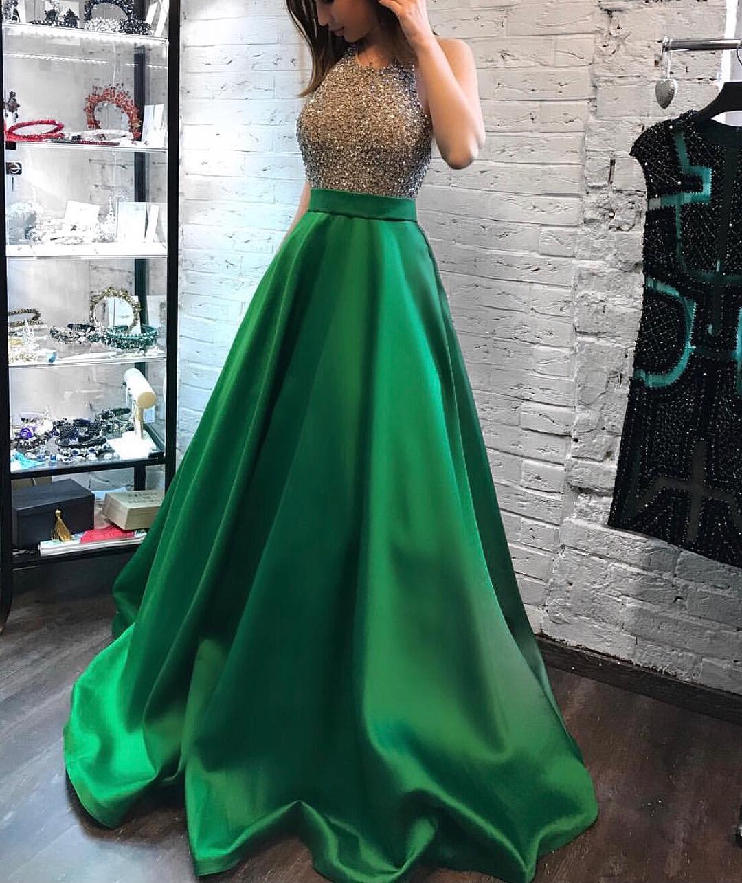 Ever Pretty Green Beading Prom Dresses Long 2018 Women Evening Gowns ...