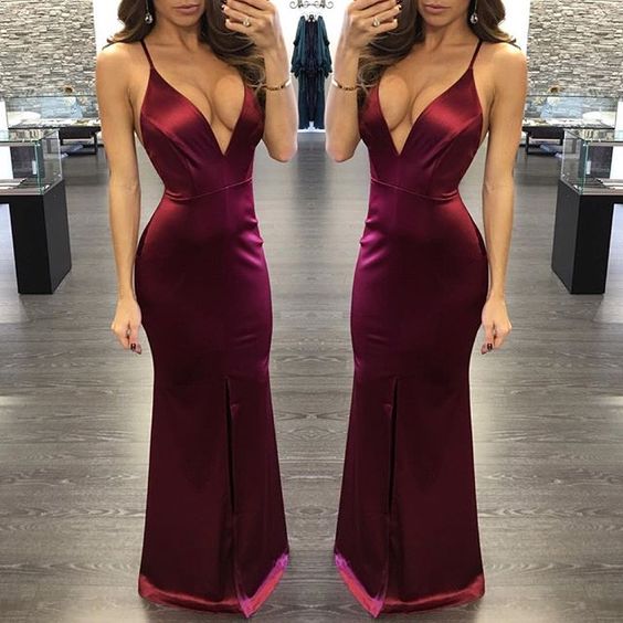 Sexy Burgundy Prom Dress Outlet, 52 ...