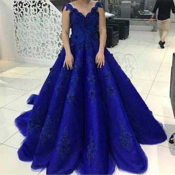 Charming A-line Appliques Sleeveless Prom Dress,evening Dresses 2018 ...