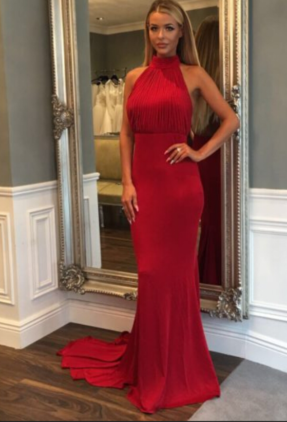 crimson red prom dresses