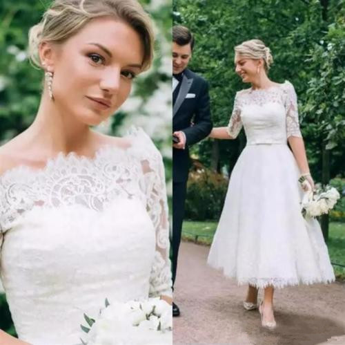 2019 tea length wedding dresses