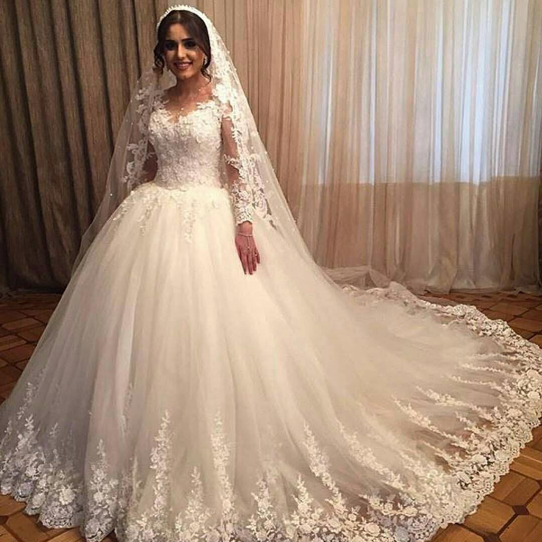 Ball Gown Wedding Dress,long Sleeve Wedding Dress,lace Bridal Gowns,vestido De Noiva,wedding Dress 2019