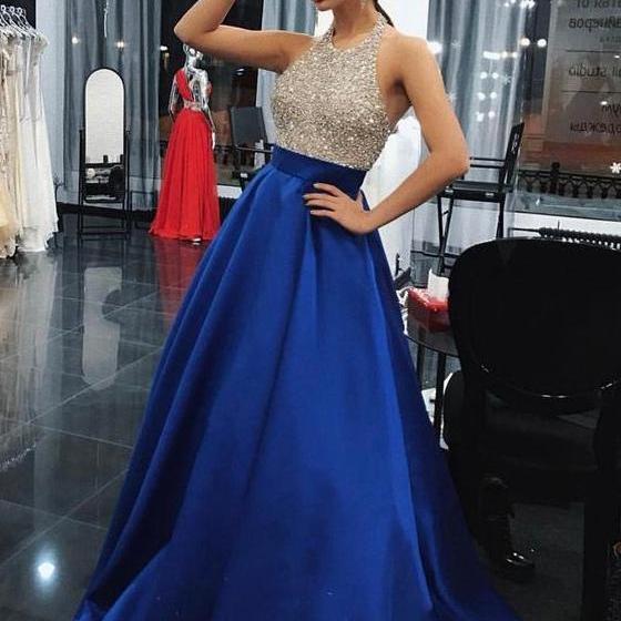 Sexy Deep V-neck Backless Prom Dress, Black Beading Prom Dress,Formal ...