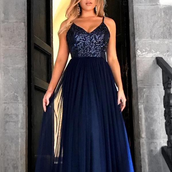 Custom Made Royal Blue A-line Chiffon Prom Dress,evening Dresses 2018 ...