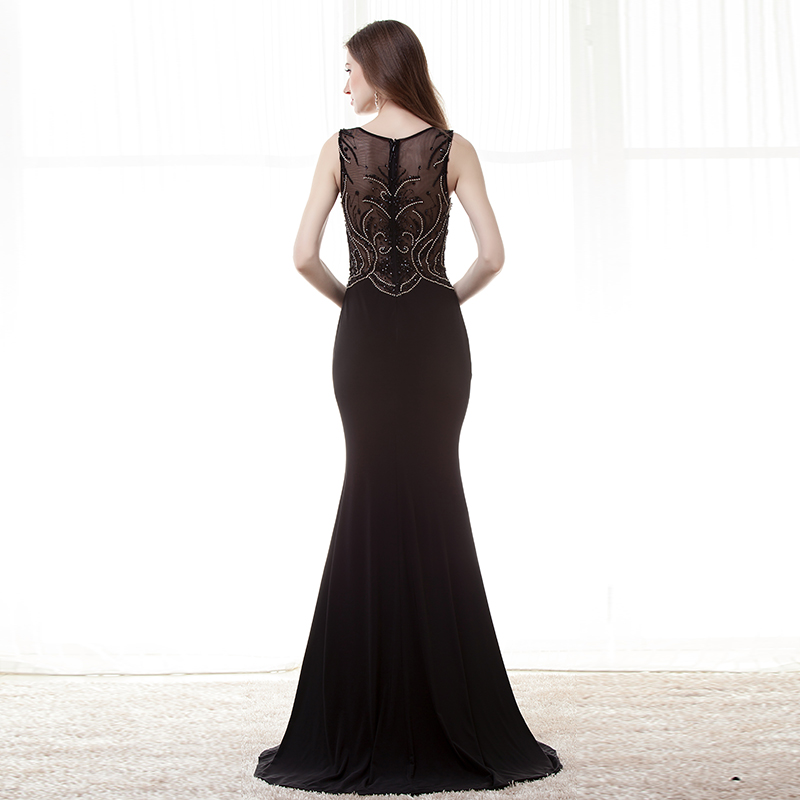 Vintage Black Prom Dresses Mermaid 2018 Formal Women Evening Dress