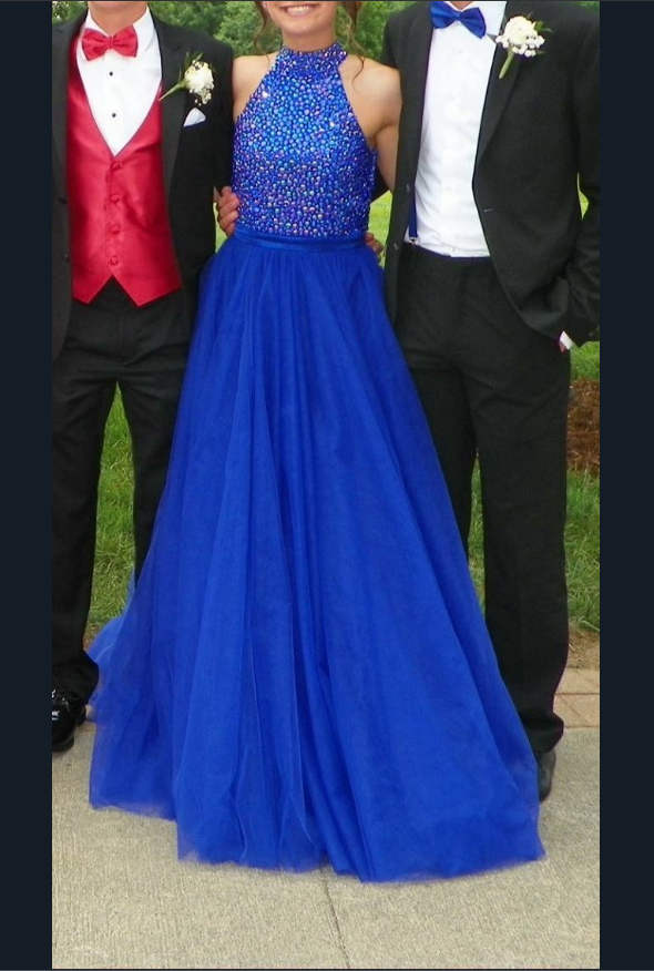 Royal Blue Prom Dress, Custom Made Beading Prom Dress,formal Evening